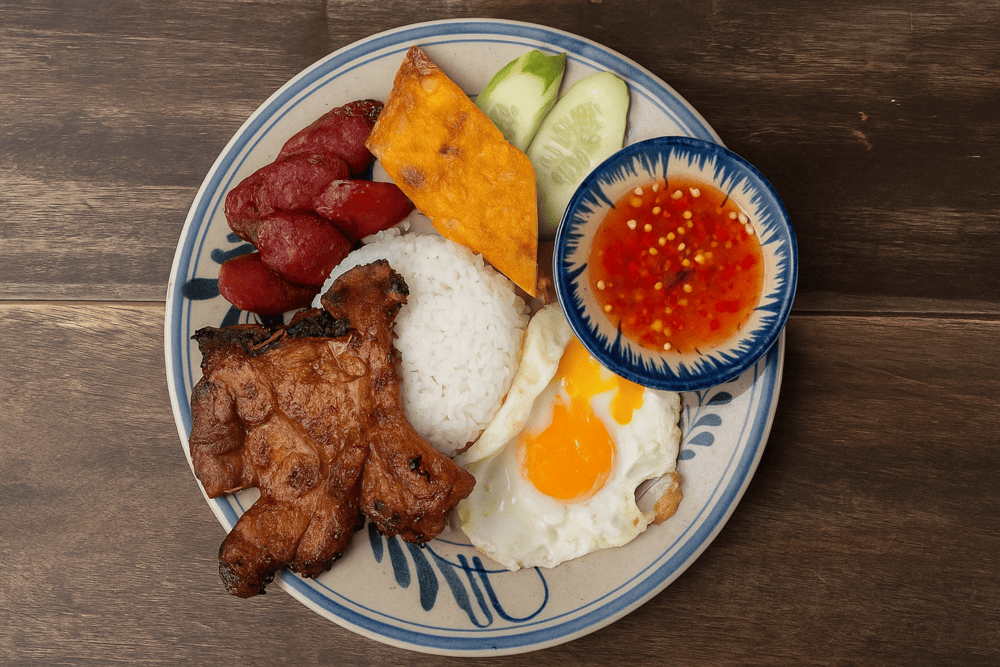 The rice is made from premium broken grains and served with golden grilled pork and well-balanced fish sauce